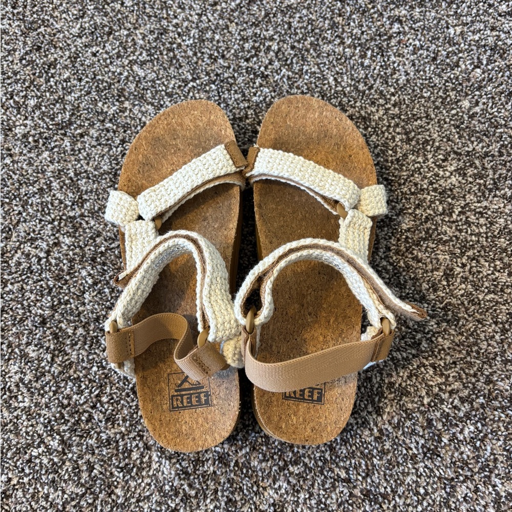Reef Platform Cream Woven Sandal